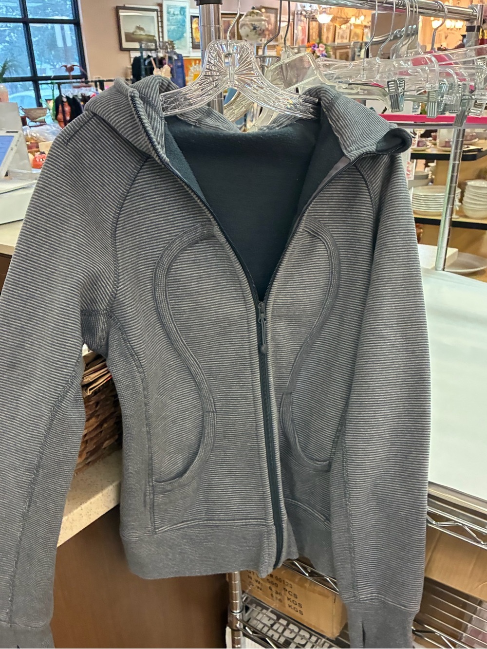 lululemon athletica Gray Hooded Zip-Up Jacket